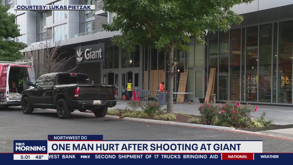 Shooting at DC Giant supermarket leaves man injured, windows shattered